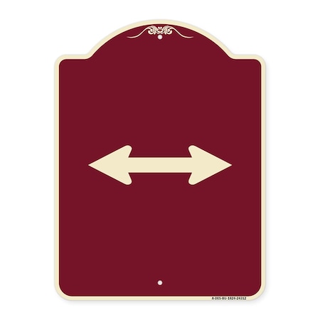 Signmission Bidirectional Arrow Black Heavy-Gauge Aluminum Architectural Sign, 24" x 18", BU-1824-24312 A-DES-BU-1824-24312